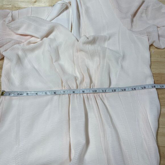 3.1 Phillip Lim NWT Fluid V-Neck Dress 3/4 Sleeve Light Pink Size 10 Pleated - Picture 9 of 12